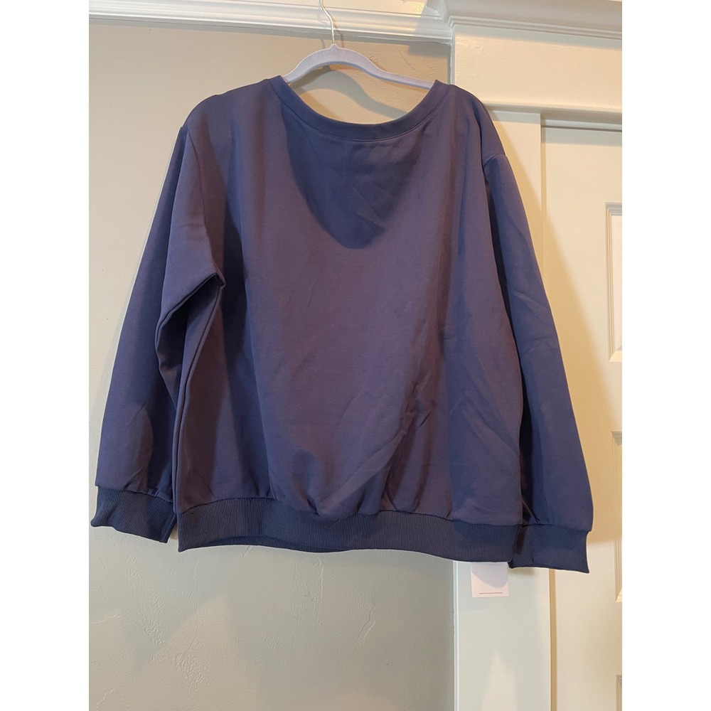 Katch Me Navy Blue Off The Shoulder Sweatshirt Womens 2XL/3XL CO15124 NEW